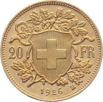 20 Franken 1926 B - Vreneli RAR